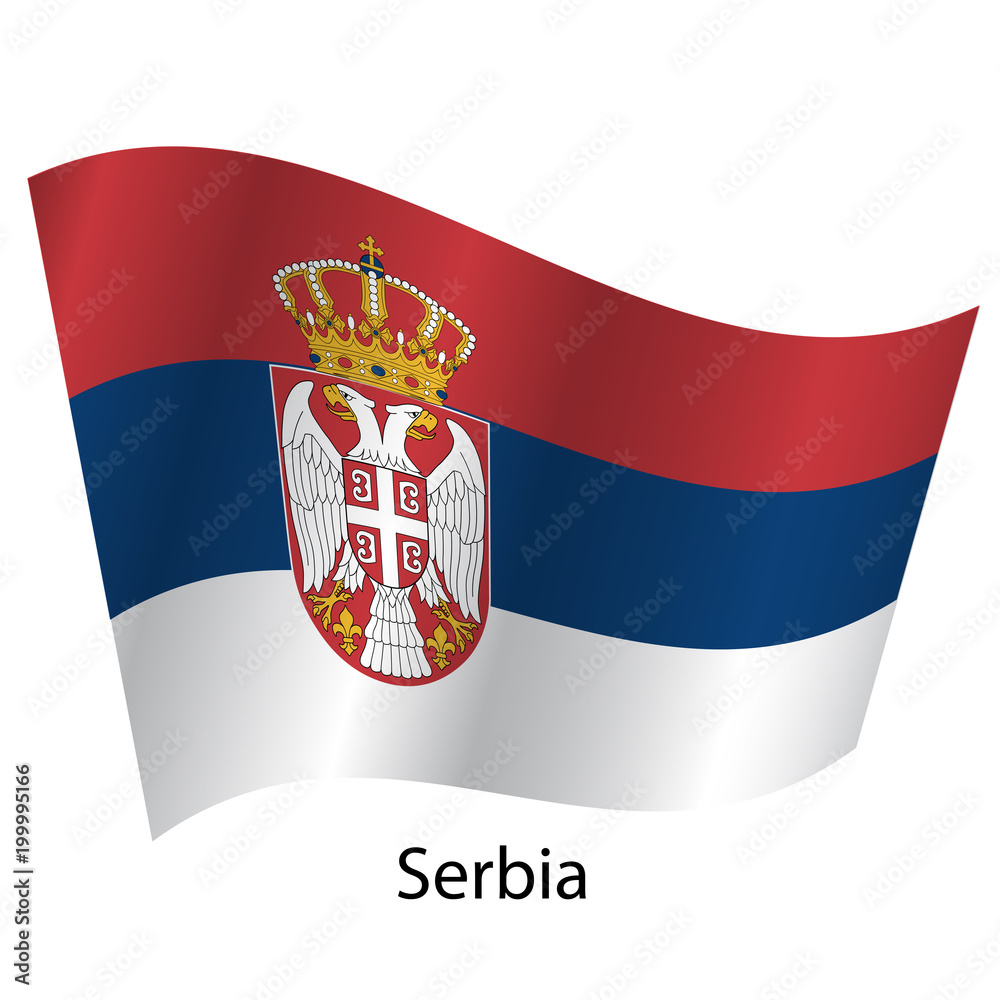 Flag of the country Serbia on white background. Exact colors Flag of the country Serbia on white background. Exact colors