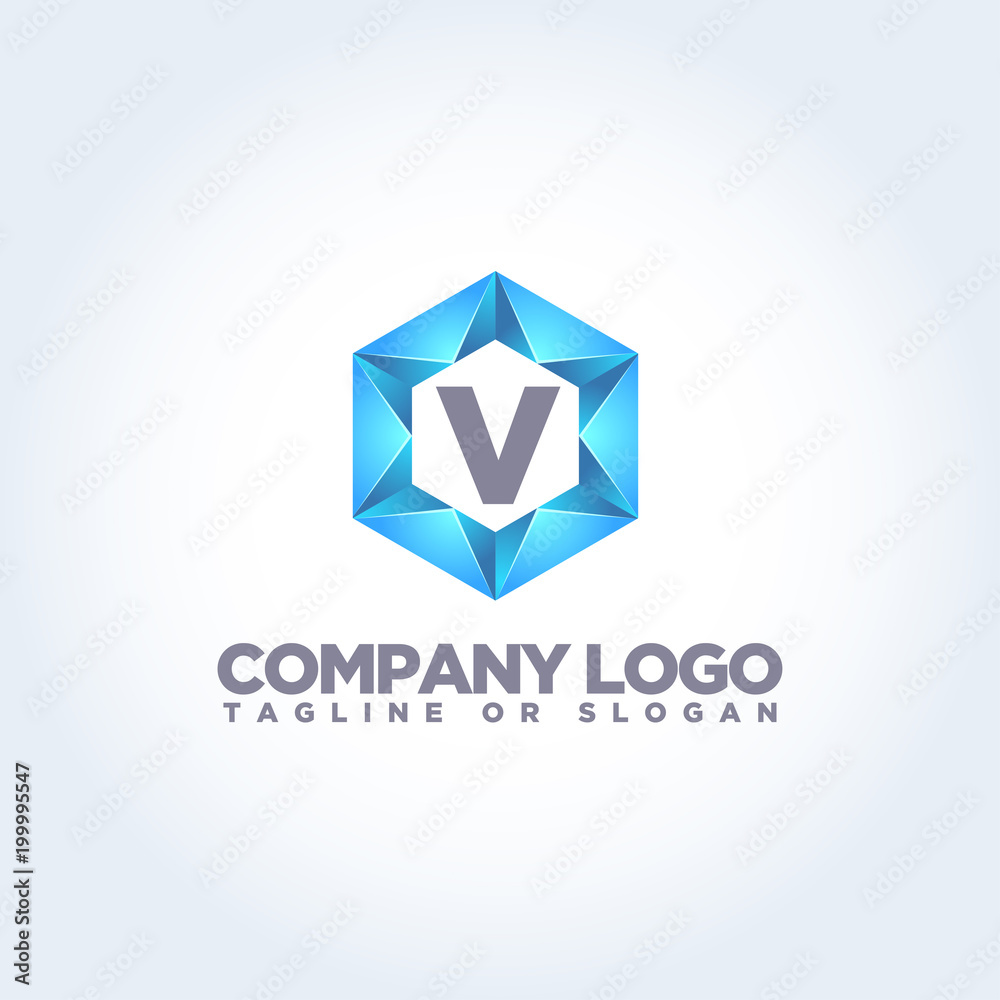 V LOGO MODERN TEMPLATE