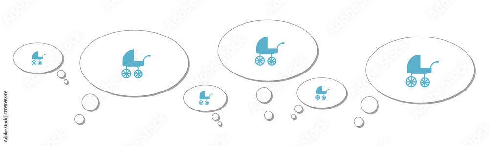 Fotografie Gedankenblasen - Kinderwagen