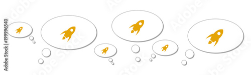 Gedankenblasen - Raketenflug