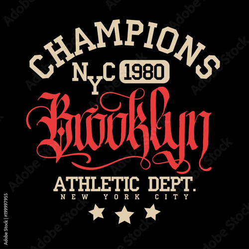 Sport wear typography emblem, t-shirt stamp graphics