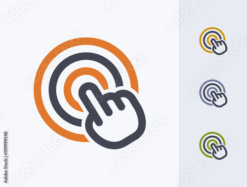 Hand Click - Outline Duo Icons. A professional, pixel-perfect icon.