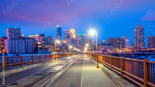 Minneapolis downtown skyline in Minnesota, USA