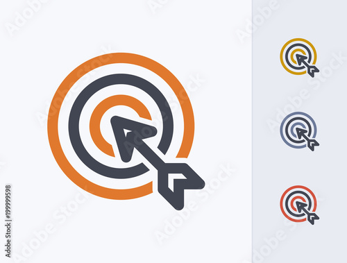 Target & Arrow - Outline Duo Icons. A professional, pixel-perfect icon.