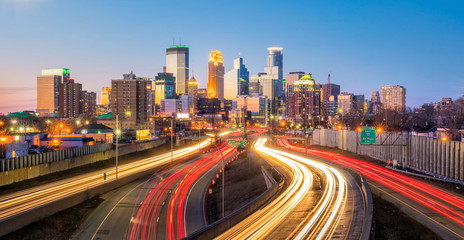 Minneapolis downtown skyline in Minnesota, USA