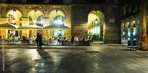 Nightlife of Placa Reial in Barcelona © JackF