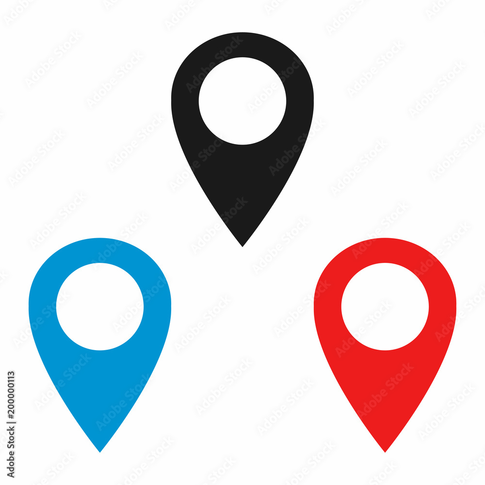 Navigation pin or map pin. GPS location symbol Navigation pin or map pin. GPS location symbol