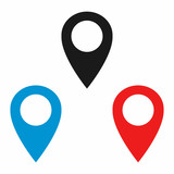 Navigation pin or map pin. GPS location symbol