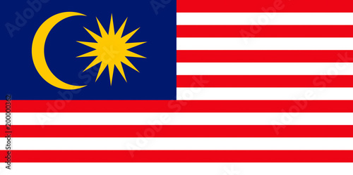 National flag of Malaysia country in Southeast Asia photo
