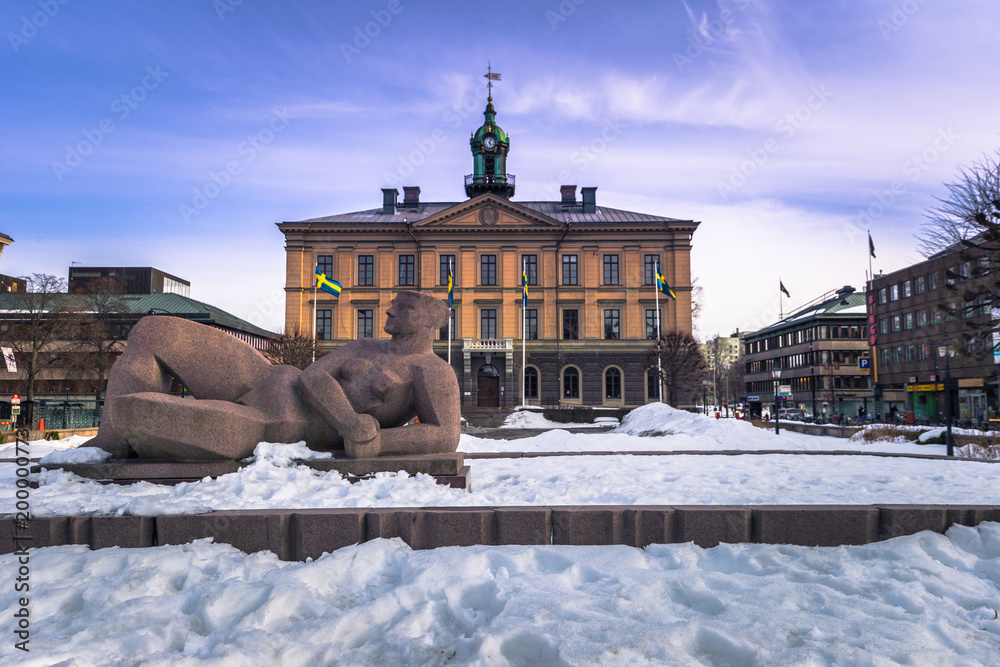 Φωτογραφία Gavle - April 01, 2018: The church of historic center of the town of Gavle, Swed