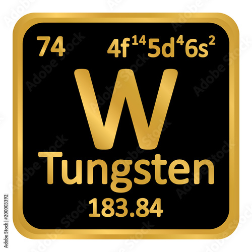 Periodic table element tungsten icon.