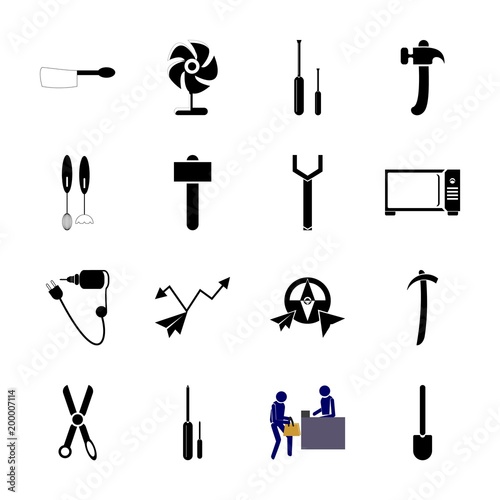 Instruments And Tools with paper plane, element and rip