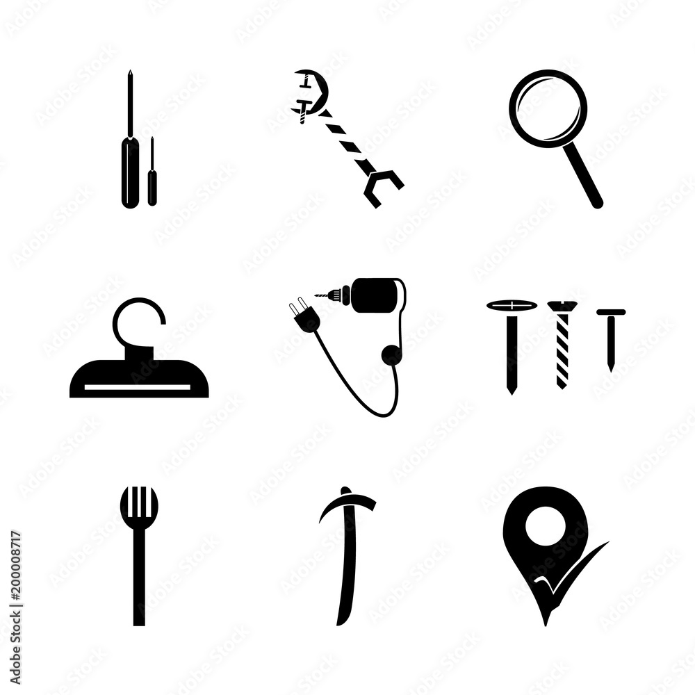 icon Instruments And Tools with lunch, dress, service, correct and object