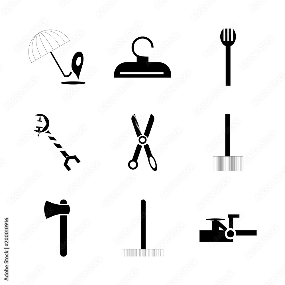 icon Instruments And Tools with garage tool, hose icon, clothes, tool and cutlery icon Instruments And Tools with garage tool, hose icon, clothes, tool and cutlery
