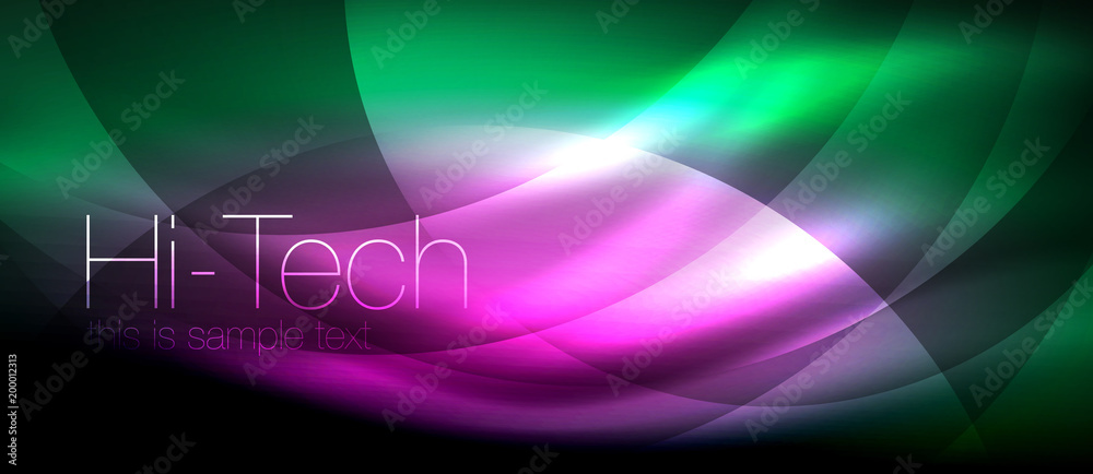 Glossy light effect neon glowing waves, shiny lights Glossy light effect neon glowing waves, shiny lights