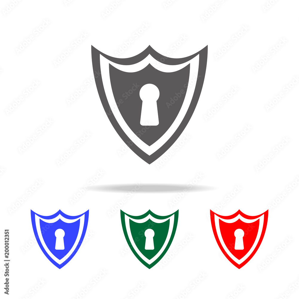 Design shield keyhole icon. Elements of cyber security multi colored icons. Premium quality graphic design icon. Simple icon for websites, web design, mobile app, info graphics