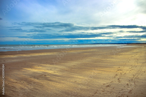 Beach and sea background. St Cyrus  Aberdeenshire  Scotland  UK.