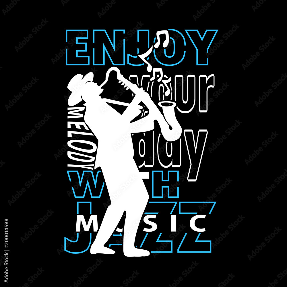 silhouette people playing saxophone and typography vector silhouette people playing saxophone and typography vector