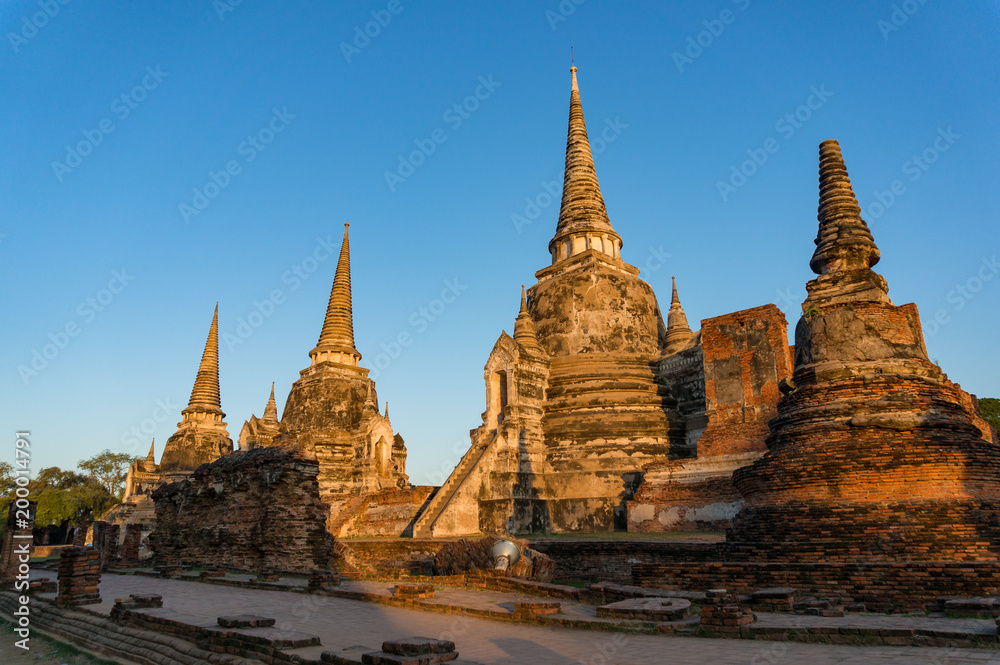 Ancient ruins of Wat Phra Si Sanphet temple Ancient ruins of Wat Phra Si Sanphet temple