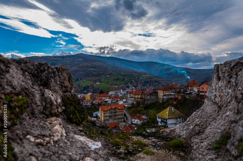 View to the city of Travnik