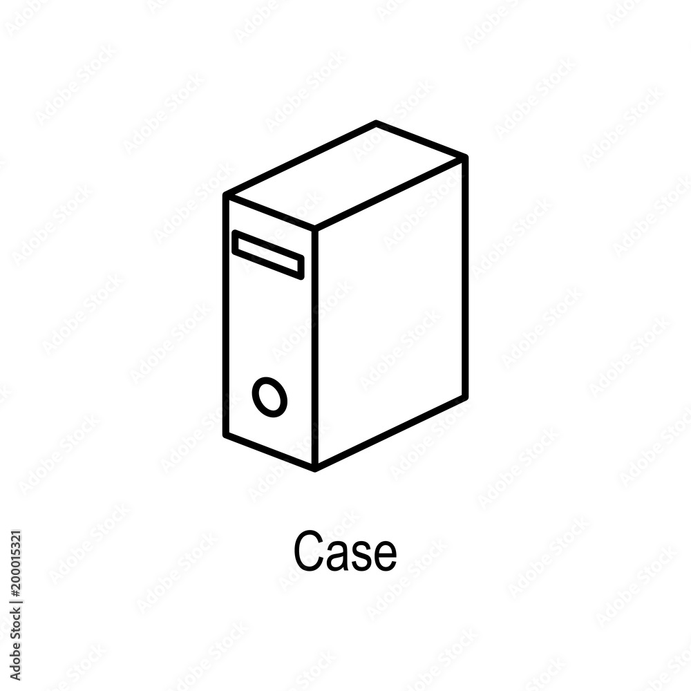 PC case icon. Element of computer part for mobile concept and web apps. Thin line  icon for website design and development, app development. Premium icon