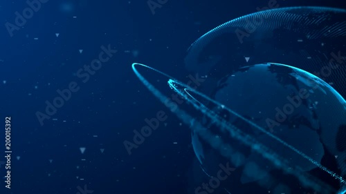 Digital Planet With Rings 01