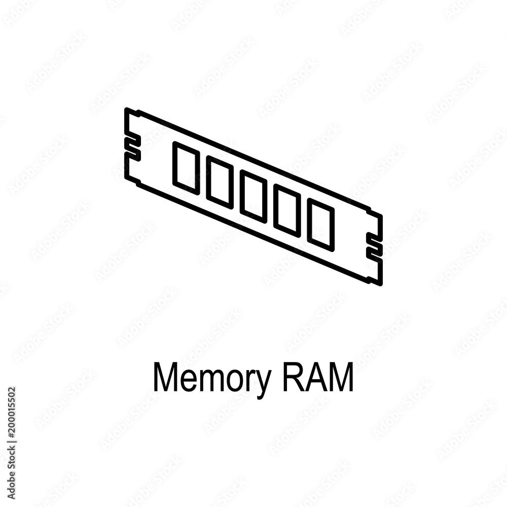 PC memory RAM icon. Element of computer part for mobile concept and web apps. Thin line icon for website design and development, app development. Premium icon PC memory RAM icon. Element of computer part for mobile concept and web apps. Thin line icon for website design and development, app development. Premium icon