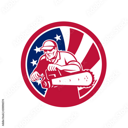American Lumberjack USA Flag Icon