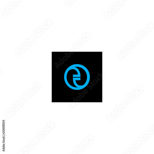 letter e in a circle logo vector