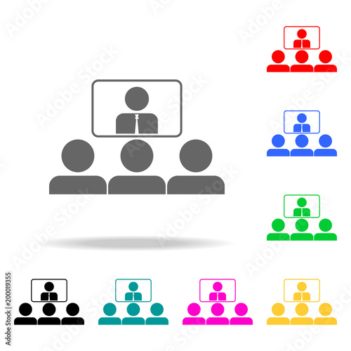 online presentation to colleagues icon. Elements of teamwork multi colored icons. Premium quality graphic design icon. Simple icon for websites, web design, mobile app