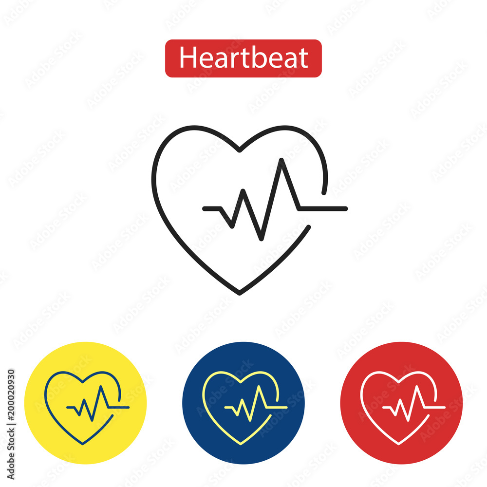 Cardiogram icon. Heart icon with sign heartbeat. Cardiogram icon. Heart icon with sign heartbeat.