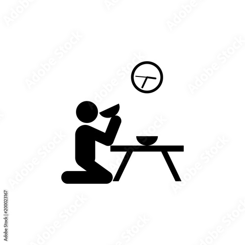 during lunch icon. Element of time managment illustration. Premium quality graphic design icon. Signs and symbols collection icon for websites, web design, mobile app