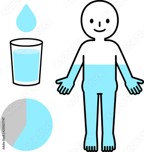 人体の水分量のイメージイラスト