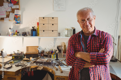 Portrait of goldsmith in workshop