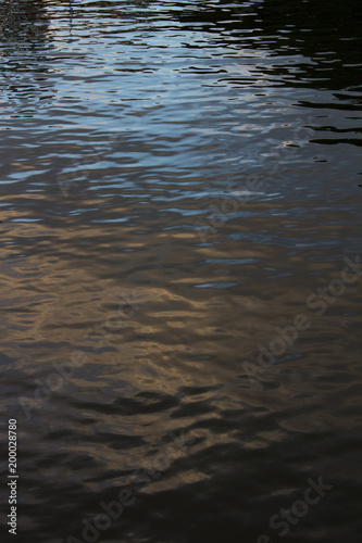 Texture of colorful water surface at sundown - natural background