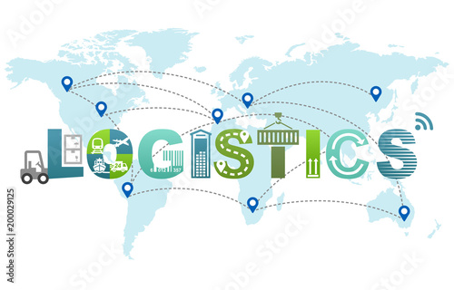 Global Logistics and Delivery Concept Design Text Infographic
