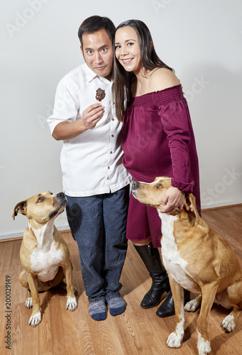 Wallpaper Mural Married Couple with their Two Dogs Torontodigital.ca