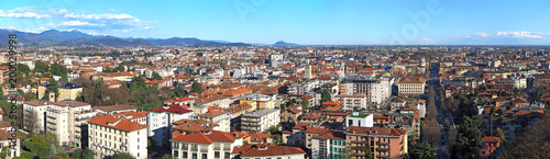 Bergamo, Italy. Landscape on the new city (downtown) from the old town located on the top of the hill
