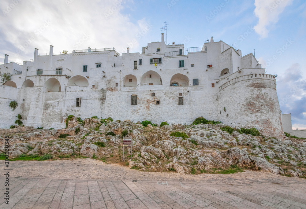 Ostuni (Puglia, Italy) - The gorgeous white city in province of Brindisi, Apulia region, Southern Italy, with the old historic center on the hill and beside the sea