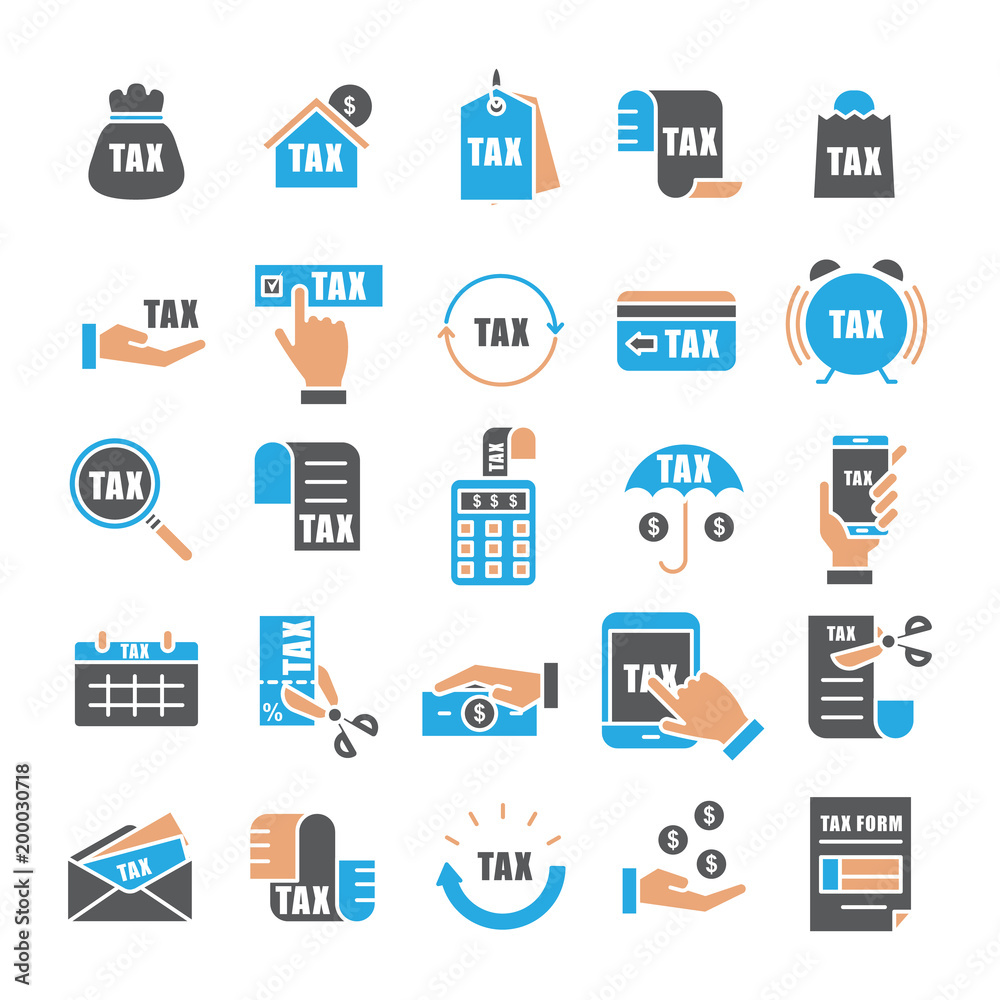 Tax and Currency Icon set Tax and Currency Icon set