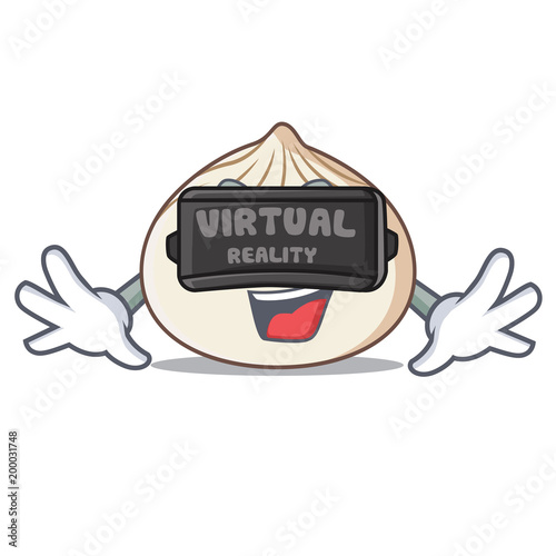 Virtual reality dimsum mascot cartoon style