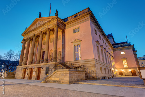 Photography The Berlin State opera at the Unter den Linden boulevard at dawn