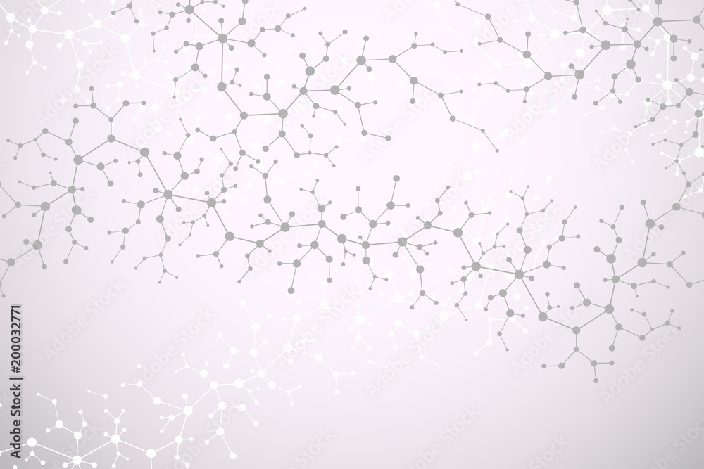 Molecular concept of neurons and nervous system. Scientific medical research. Molecule structure with particles. Science and technology background molecule for banner or flyer. Vector illustration. Molecular concept of neurons and nervous system. Scientific medical research. Molecule structure with particles. Science and technology background molecule for banner or flyer. Vector illustration.