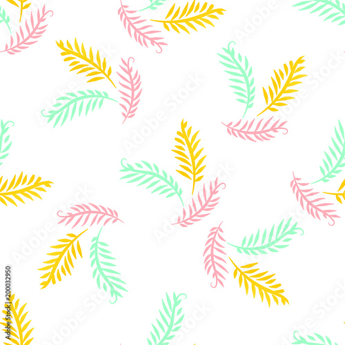 Bright seamless vector pattern with sprigs for banner, card, invitation, textile, fabric, wrapping paper.