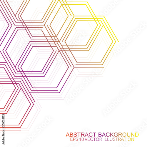 Abstract medical background. DNA research. Hexagonal structure molecule and communication background for medicine, science, technology. Vector illustration.