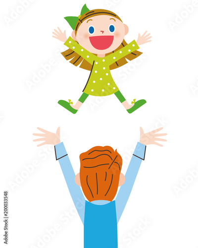 女の子と遊ぶパパ