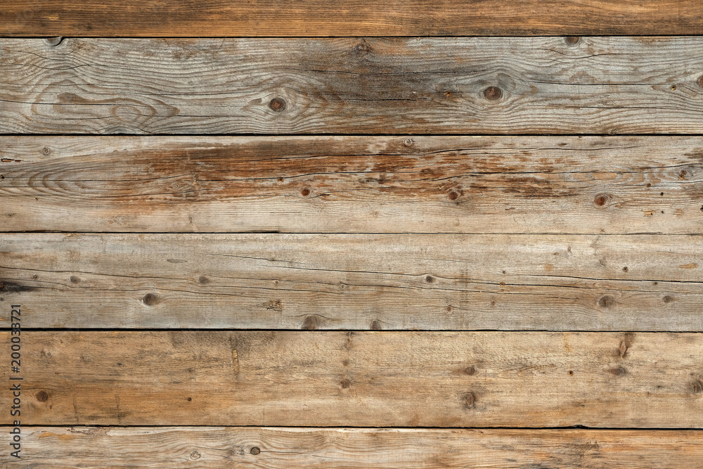 Old faded dull pine plank flat natural wood wall grain texture background photo horizontal