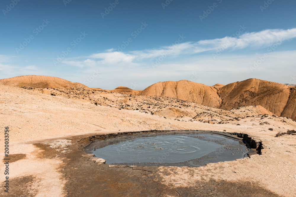 Crater of mud volcano