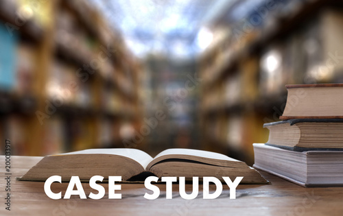 CASE STUDY CONCEPT Book in library with old ollege students studying STUDY and reading