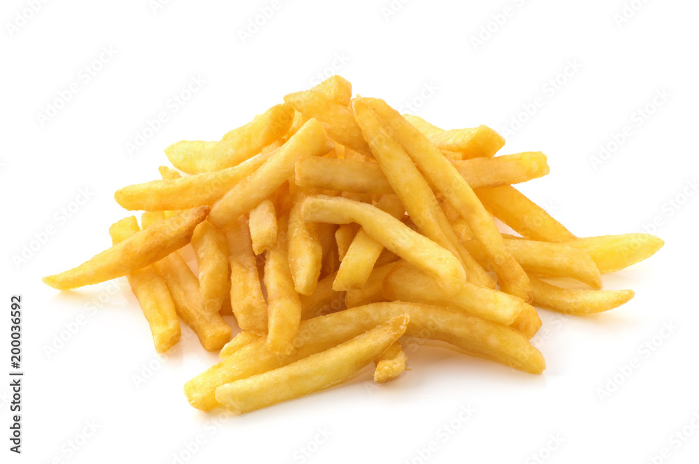 potato fry on white isolated background potato fry on white isolated background